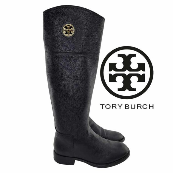 Tory Burch Shoes - Tory Burch Women's Black Junction Riding Boot, Extended Calf 5M - Black